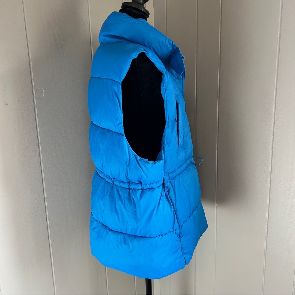 Love Tree Blue Puffer Vest With Cinch Waist Size Large - Picture 4 of 11